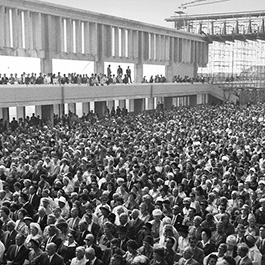 Convocation Mall circa 1965 at the opening of SFU